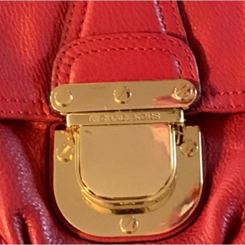 Michael Kors Red Crossbody Bag with Gold Hardware